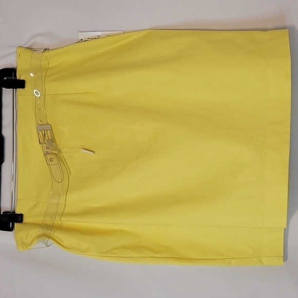 𝅺worthington Electric Yellow Belted Skirt - Picture 1 of 9